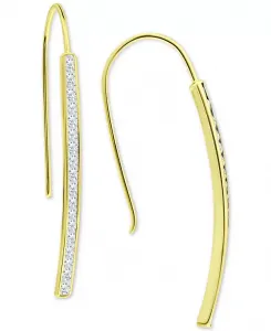 Вертикальные серьги-проволочки с кубическим цирконием, созданные для Macy's Giani Bernini, gold