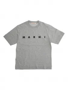 Футболка с логотипом Marni Kids, серый