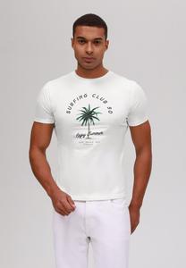 Футболка с принтом Pier One, кремовый