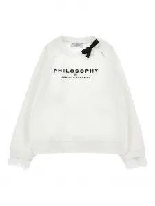 Толстовка с кружевной отделкой Philosophy Di Lorenzo Serafini Kids, белый