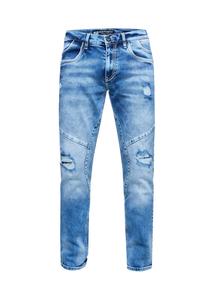 Джинсы NISHO с модными потертыми деталями RUSTY NEAL, цвет Blue Used