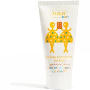 Зубная паста Ziaja Kids Cookies 'N' со вкусом ванильного мороженого, 50 мл, Jaimaalkauzar.Es