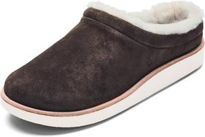 Женские кожаные мюли OLUKAI Mani, мягкие и удобные тапочки с подкладкой из флиса, толстой резиновой подошвой, для круглосуточного ношения, золотой