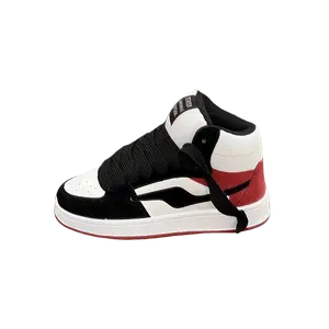 JimiXiong Женские мид-топ скейтборд кроссовки черно-красные, цвет Black Red