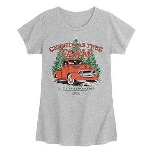 Футболка с принтом Girls ford christmas tree farm 1949 f3 Licensed Character, Heather Gray