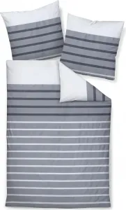 Постельное белье из сатина Палермо - полосатый серый и белый 135 х 200 см полосатый серый и белый Original Janine