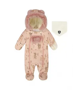 Универсальный комбинезончик для новорожденного с рисунком животных, предназначенный для использования в автокресле. Deux Par Deux, розовый