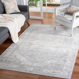 Ковер SAFAVIEH, 92 x 153 см, Brentwood Collection, Grey & Beige, медальонный дистресс-дизайн, без линьки и простой в уходе, идеален для помещений с высокой проходимостью: прихожая, гостиная, спальня (BNT852F)