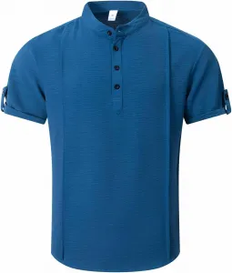 Мужская футболка хенли с коротким рукавом