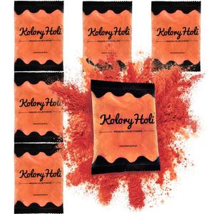 Holi Colors, Красочный порошок Холи для Фестиваля красок, упаковка из 6 шт., Оранжевый УФ Kolory Holi
