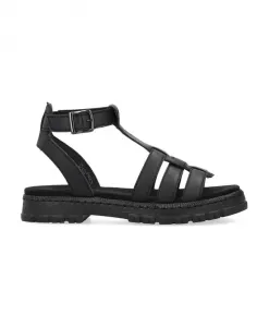 Повседневные сандалии на плоской подошве с открытым носком Rieker, черный