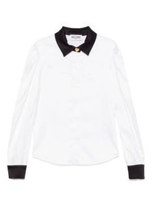 Рубашка Moschino Kids с контрастной отделкой, белый