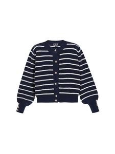 DreiMaster Женский кардиган темно-синего и кремового цвета