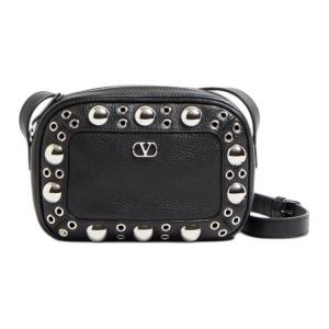 Valentino Женская черная кожаная сумка через плечо