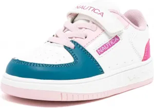 Кроссовки Nautica для девочек с регулируемым ремешком и эластичными банджи-ремешками | Удобная повседневная обувь (малыши/дети младшего возраста), белый