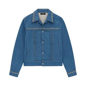 Куртка Amiri Crystal Pleated Cadet Jacket, Retro Indigo