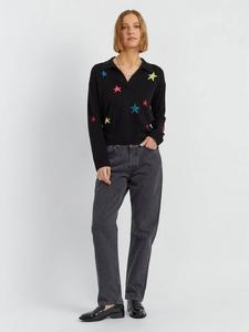 Джемпер с длинными рукавами и воротником из шерстяной смеси с узором "звезда" Chinti & Parker, Black