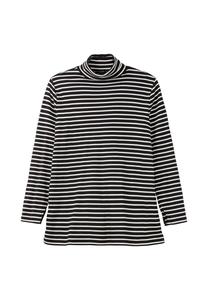 Полосатая рубашка в рубчик Sheego, черно-белый