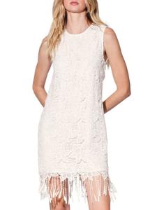 Мини-платье с кружевной бахромой Odessa Walter Baker, белый