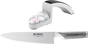 Global Knives - поварской нож 20 см (G-2) с точилкой 220/GB, серебряный