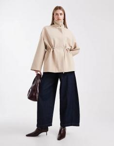 Блейзер ASOS DESIGN с воротником-стойкой и завязкой на талии цвета верблюжьей шерсти