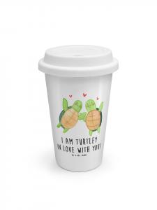 Mr. & Mrs. Panda Термокружка с изображением пары черепах и надписью белого цвета