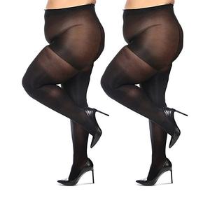 Женские колготки Curvy с контрольным верхом, 2 пары Memoi, Black Black