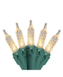 Набор из 200 теплых белых светодиодных гирлянд M5 на катушке - зеленый провод Northlight, clear