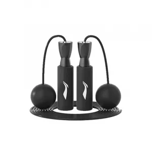 Тренировочная скакалка для фитнеса для взрослых с ПВХ тросом и противоскользящей поролоновой ручкой LINING, черный