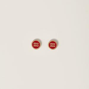Серьги из металла с эмалью MIU MIU, красный