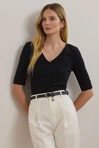 Хлопковая футболка Lauren Ralph Lauren, черный