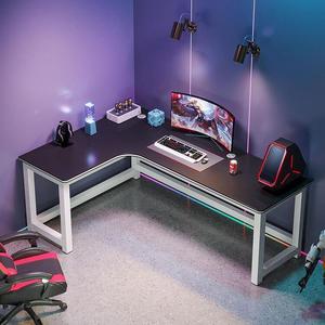 Угловой игровой стол для двоих Zhenyanxuan, 160x80 см, белая рама + темная столешница, левый угол
