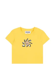Футболка с короткими рукавами "тедди" Moschino Kids, желтый