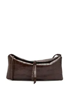 Клатч Eve с тиснением под крокодила Staud, коричневый