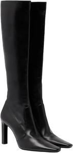 Женские высокие ботинки до колена, простой стиль, повседневная мода, длинные ботильоны, элегантная одежда для отдыха Generic, Black