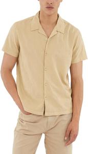 GUESS Мужская рубашка с коротким рукавом Moss Dobby, Desert Mud Multi