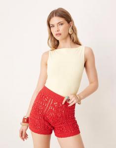 Боди ASOS DESIGN с бесшовным вырезом лодочкой лимонного цвета