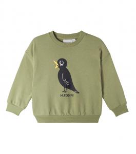 Чёрный свитшот из хлопкового джерси Mini Rodini, зеленый