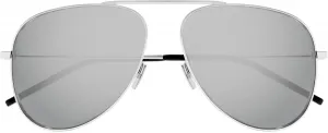 Классические солнцезащитные очки-пилот от Saint Laurent, 003 - Silver - Silver