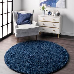 nuLOOM Marleen современный плюшевый декоративный ковер, 122 x 122 см, navy
