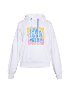 Женская толстовка с капюшоном белого цвета myMo