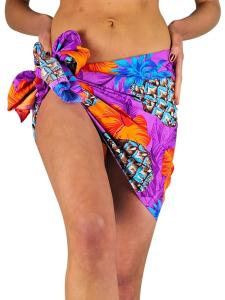 Шарф King Kameha Pineapple Hibiscus Shadow Line, фиолетовый