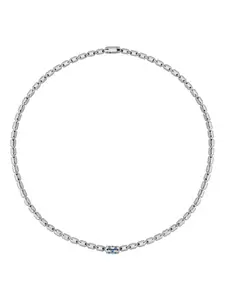 Колье Lumen из белого золота с сапфирами и бриллиантами Officina Bernardi, серебяный