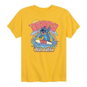 Футболка с принтом Lilo & Stitch Ohana Means Family для мальчиков 8-20 Disney, Yellow