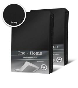 Простыня One-Home Jersey schwarz 200x200 cm, 200x25x200 см, черный