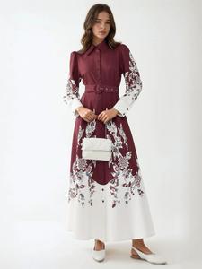 Платье-рубашка Hiccup, бургундия