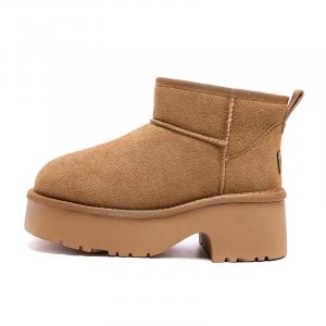 Теплые короткие зимние ботинки, увеличивающие рост, женские MALEMONKEY, Camel