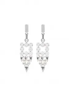 Серьги, украшенные кристаллами Ellen Conde, серебяный