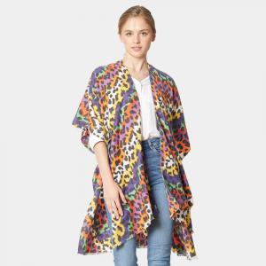 Яркий кимоно-пончо с леопардовым принтом TRUEDAMES