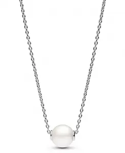 Ожерелье из стерлингового серебра с блестящим обработанным пресноводным культивированным жемчугом Pandora, silver